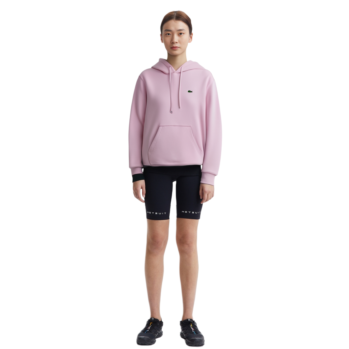 (Women) Lacoste Pink Solid Color Hoodie Sweatshirt SF8281-Z4H 圖 4