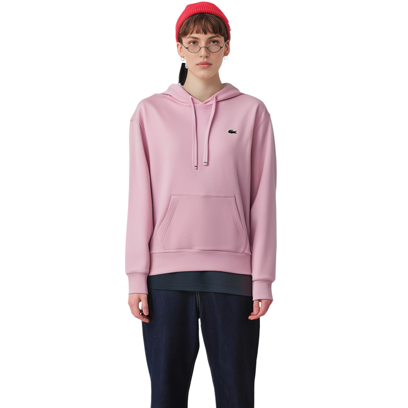 (Women) Lacoste Pink Solid Color Hoodie Sweatshirt SF8281-Z4H 圖 6