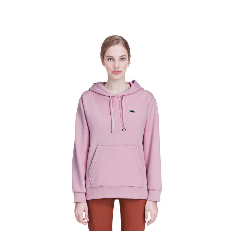 (Women) Lacoste Pink Solid Color Hoodie Sweatshirt SF8281-Z4H 圖 7
