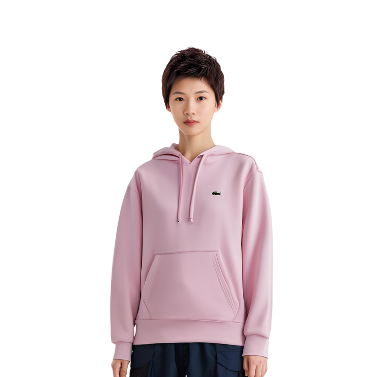 (Women) Lacoste Pink Solid Color Hoodie Sweatshirt SF8281-Z4H 圖 8