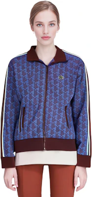 (Women) Lacoste Retro Striped Colorblock Zip-Up Sweatshirt Blue SF0856-NJI Shop (Women) Lacoste Retro Striped Colorblock Zip-Up Sweatshirt Blue SF0856-NJI