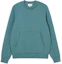 Buy (Women) Lacoste Solid Kangaroo Pocket Crewneck Sweatshirt Serene Blue SH2695-IY4