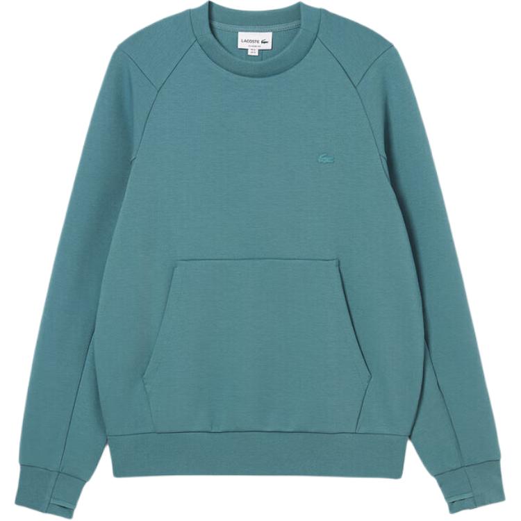 Order (Women) Lacoste Solid Kangaroo Pocket Crewneck Sweatshirt Serene Blue SH2695-IY4