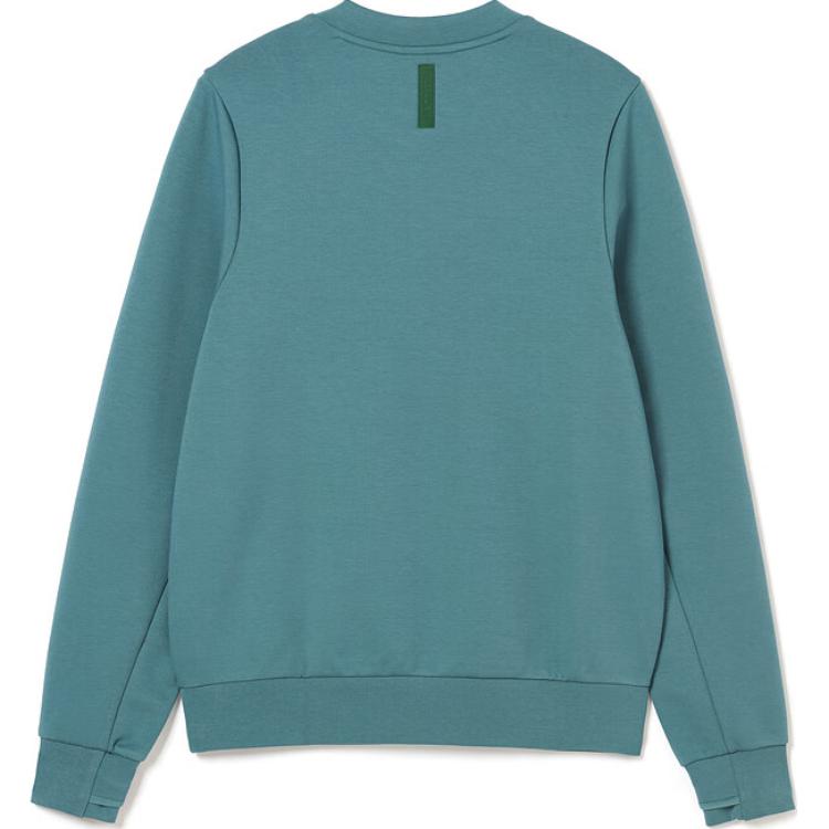 Lookbook (Women) Lacoste Solid Kangaroo Pocket Crewneck Sweatshirt Serene Blue SH2695-IY4