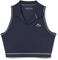 (Women) Lacoste SPORT Navy Sleeveless Polo with Contrasting Crocodile Logo IF4913-KXE (Women) Lacoste SPORT Navy Sleeveless Polo with Contrasting Crocodile Logo IF4913-KXE