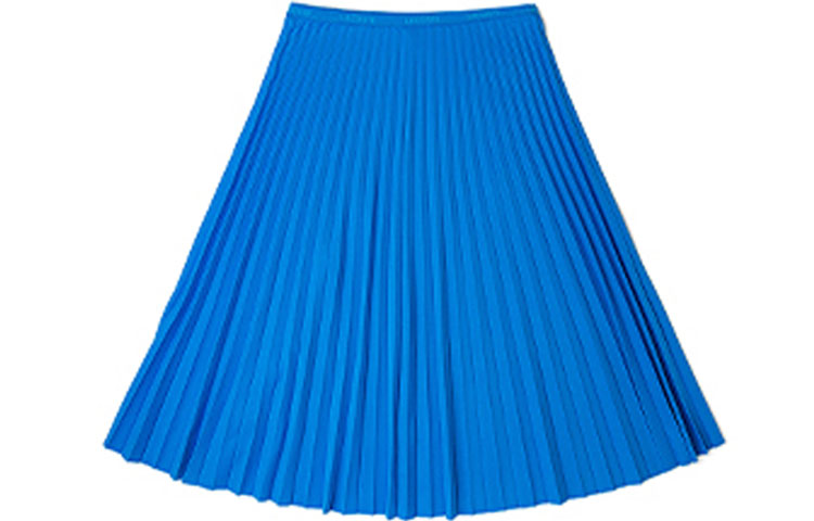 Lookbook (Women) LACOSTE SS22  Blue High-Waisted Pleated Midi Skirt Relaxed Fit. JF8050-118952-PTV