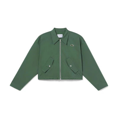 (Women) LACOSTE SS23 Short Workwear Jacket in Solid Tree Green. BF0064-KX5