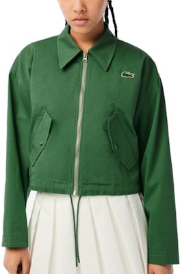 (Women) LACOSTE SS23 Short Workwear Jacket in Solid Tree Green. BF0064-KX5 Shop (Women) LACOSTE SS23 Short Workwear Jacket in Solid Tree Green. BF0064-KX5