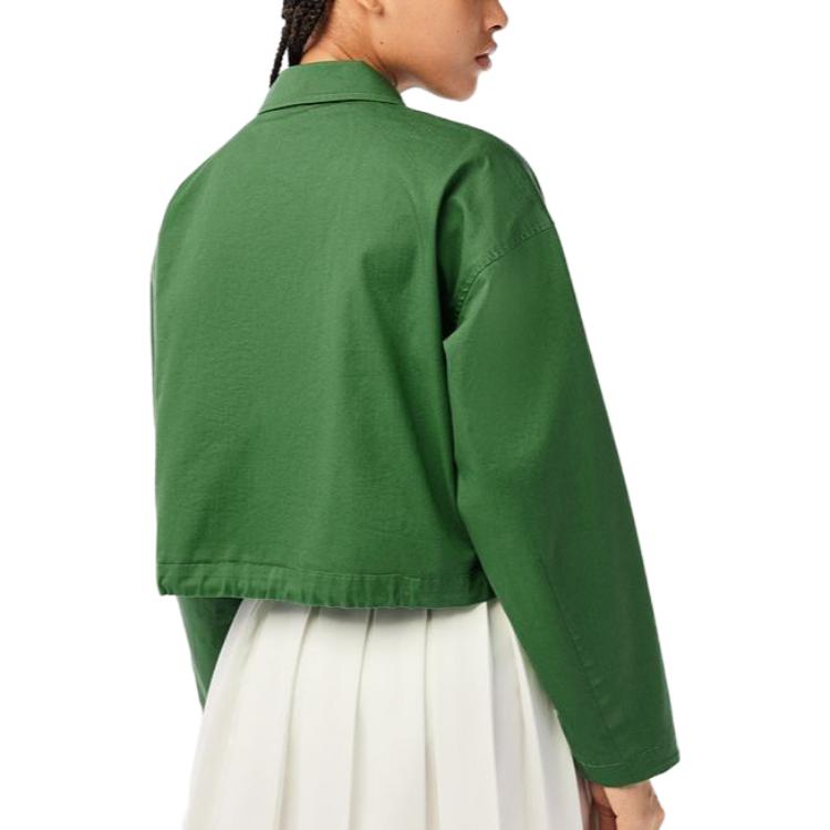 Purchase (Women) LACOSTE SS23  Short Workwear Jacket in Solid Tree Green. BF0064-KX5