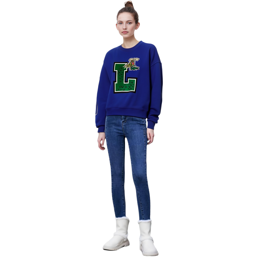 Purchase (Women) Lacoste Stylish College Letter Sweatshirt - Navy Blue SF1411-143940