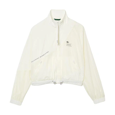 (Women) Lacoste White Colorblock Logo Jacquard Long-Sleeve Jacket BF0029-70V