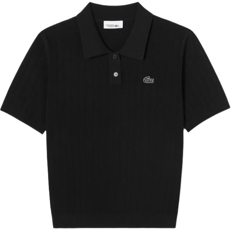 (Women) LACOSTE Women’s Solid Color Logo Knit Short Sleeve Golf Polo Shirt AF331E
