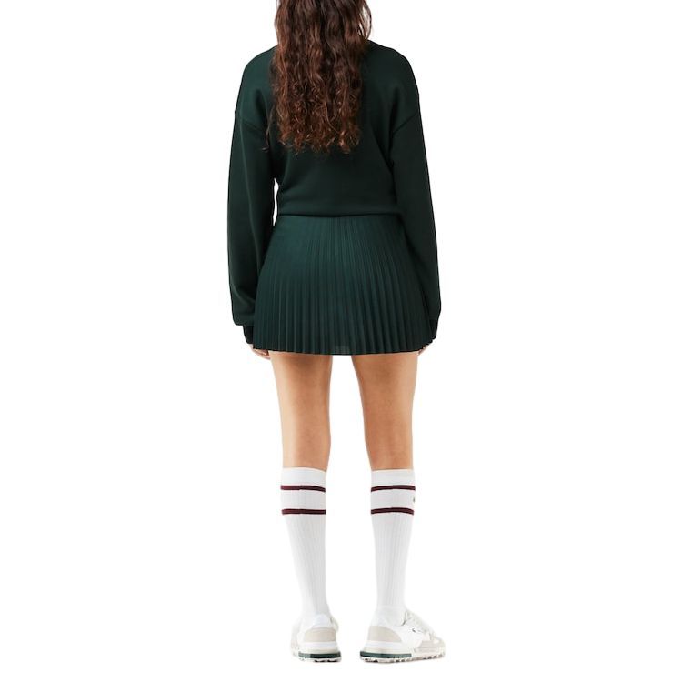 Shop (Women) Lacoste x EleVen Venus  Green Pleated Mid-Rise Skirt Collaboration. JF5136-51