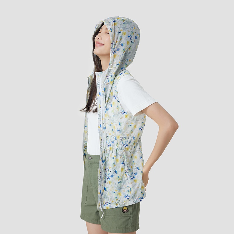 (Women) Lafuma  Floral Print Hooded Outdoor Vest with Drawstring Waist. LFVE3BP39 圖 5