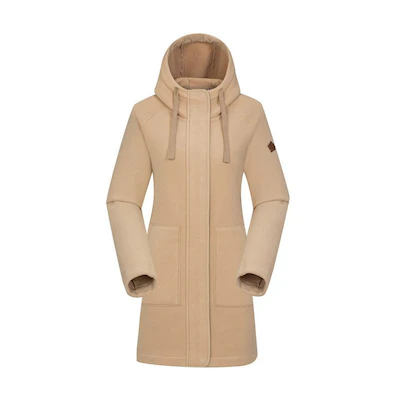 (Women) Lafuma Mid-Length Fleece Hoodie Jacket Windproof and Warm Solid Color. LFJA2CR66