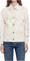 (Women) Lanvin Beige Letter Print Single-Breasted Denim Jacket. RWJA00604391-02 (Women) Lanvin Beige Letter Print Single-Breasted Denim Jacket. RWJA00604391-02
