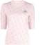 Buy (W) Lanvin Pink Jacquard Knit Kaos Lengan Pendek SS22 RW-TS0037-K205-P2250