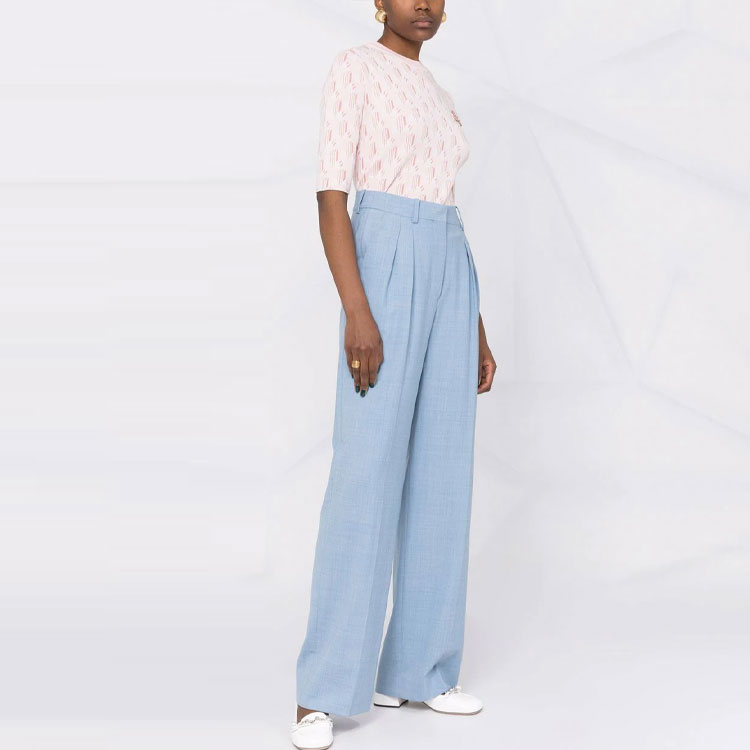 Lookbook (W) Lanvin Pink Jacquard Knit Kaos Lengan Pendek SS22 RW-TS0037-K205-P2250