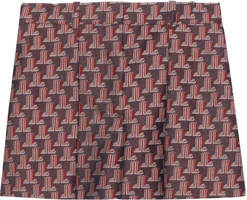 (W) 랑방 SS22 밝은 레드 플리츠 프린트 캐주얼 쇼츠. RW-TR0015-5190-P22 Order (W) 랑방 SS22 밝은 레드 플리츠 프린트 캐주얼 쇼츠. RW-TR0015-5190-P22