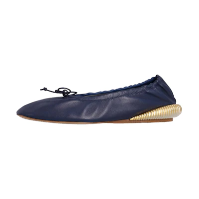 (W) Lanvin Ballet Flat 'Navy Contrast Leather'