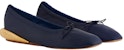 (W) Lanvin Kasut Rata Ballet 'Kulit Kontras Navy' FW-BAOB01-NAPA-E2129