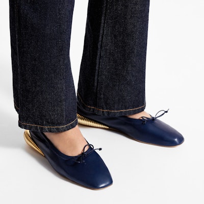 (Women) Lanvin Ballet Flat 'Navy Contrast Leather' FW-BAOB01-NAPA-E2129 Details for (Women) Lanvin Ballet Flat 'Navy Contrast Leather' FW-BAOB01-NAPA-E2129