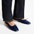 (W) Lanvin Kasut Rata Ballet 'Kulit Kontras Navy' FW-BAOB01-NAPA-E2129
