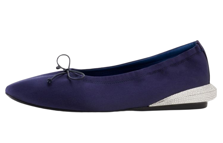 (W) Lanvin Bumpr 'Navy Satin Ballet'
