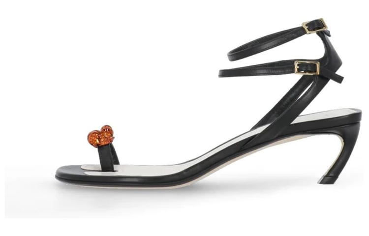 (Women) Lanvin Calfskin Buckle Stiletto 'Fashion Slide Black' FW-SASS0C-RIVE-E2310