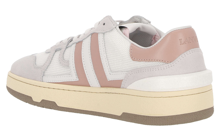 Lookbook 蘭文 小牛皮 時尚圓頭繫帶 低幫 休閒鞋 女款 灰粉