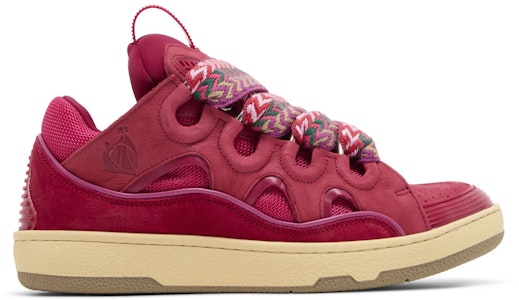 Lanvin浪凡 Curb 皮革 系帶低幫 時尚板鞋 女款 紫紅色 Buy Lanvin浪凡 Curb 皮革 系帶低幫 時尚板鞋 女款 紫紅色