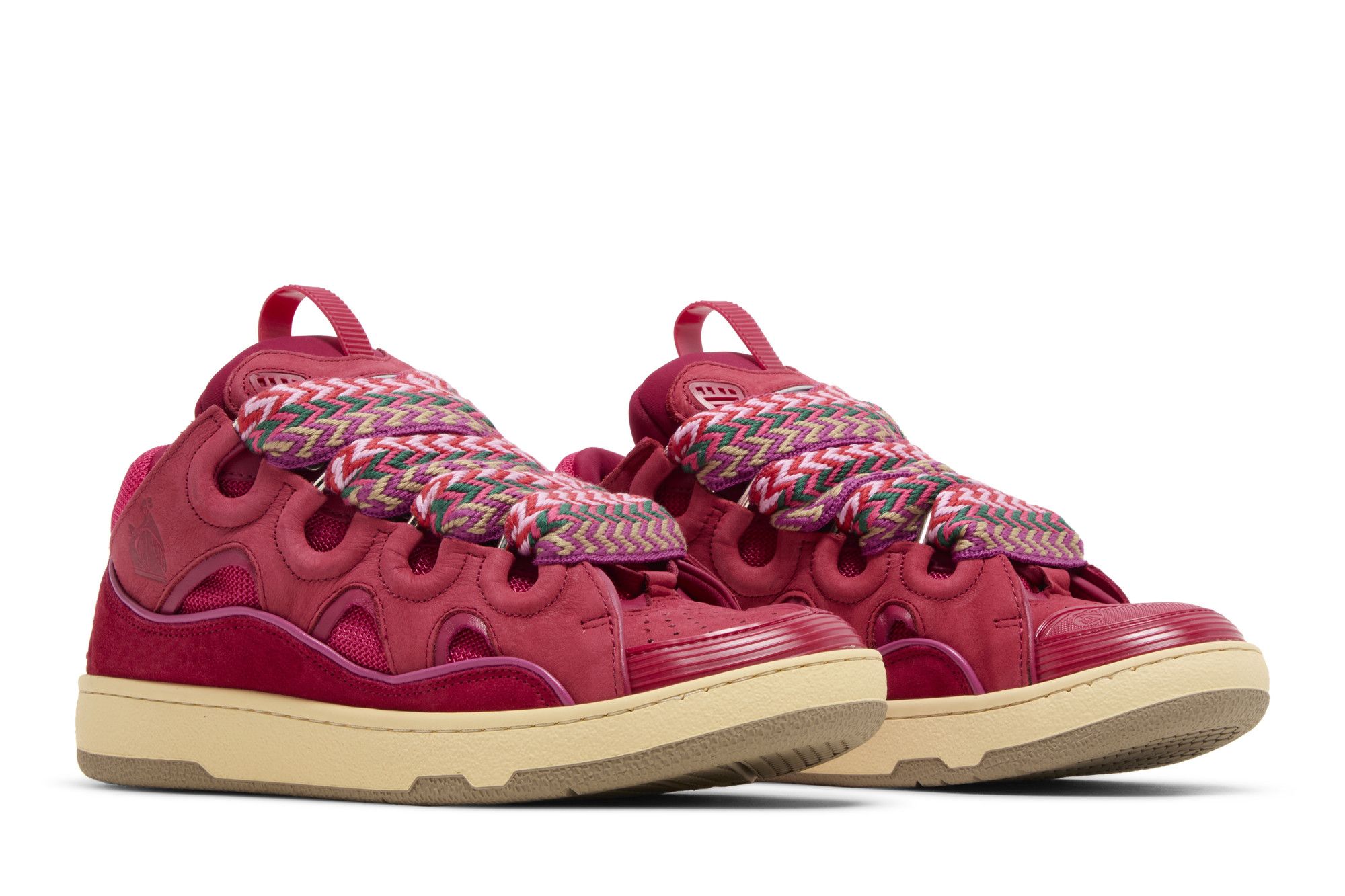 Cheap Lanvin浪凡 Curb 皮革 系帶低幫 時尚板鞋 女款 紫紅色