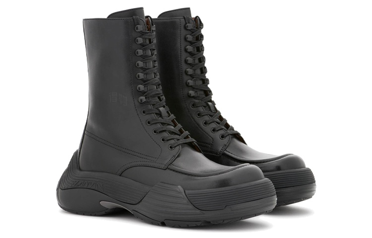 Lookbook (W) Botines de Cuero Lanvin con Cordones 'Moda Negra' FW-BOSI03-CALF-H221010