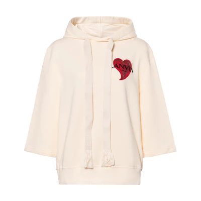(Women) Lanvin FW21 Qixi Limited Heart Sweatshirt Beige. RW-HO0018-J166-A21021