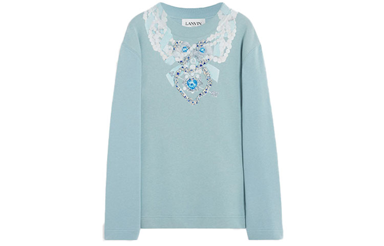 Order (W) Sudadera Estampado Arte Óptico Lanvin FW22 Mujer Gris Azul RW-SS9027-J008-A22