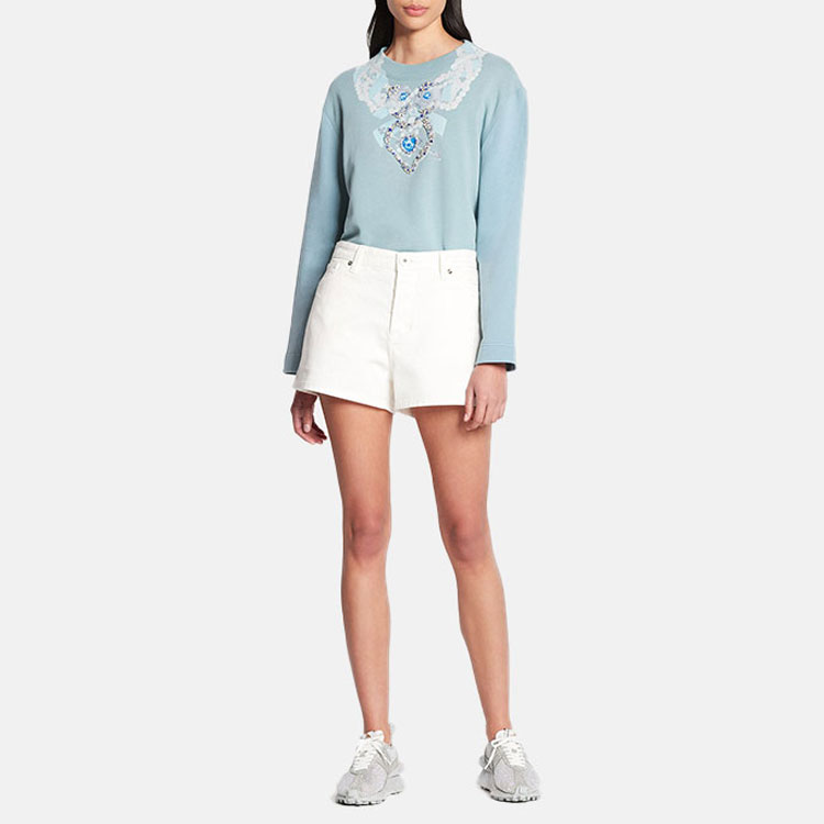 Lookbook (W) Sudadera Estampado Arte Óptico Lanvin FW22 Mujer Gris Azul RW-SS9027-J008-A22