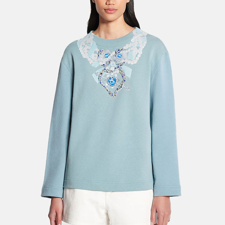 Purchase (W) Sudadera Estampado Arte Óptico Lanvin FW22 Mujer Gris Azul RW-SS9027-J008-A22