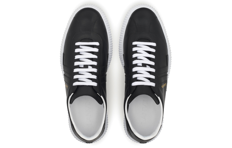 (W) Lanvin Glen Arpege 'Black Leather Low-Top' 圖 5
