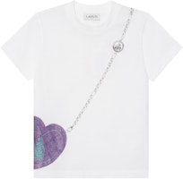 (Women) Lanvin Heart Graphic Crew Neck White Short Sleeve T-Shirt . RW-TS0040-J247-E2200 (Women) Lanvin Heart Graphic Crew Neck White Short Sleeve T-Shirt . RW-TS0040-J247-E2200