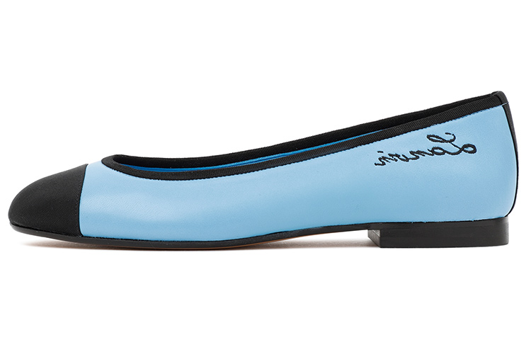(W) Lanvin Leather Flat 'Blue'