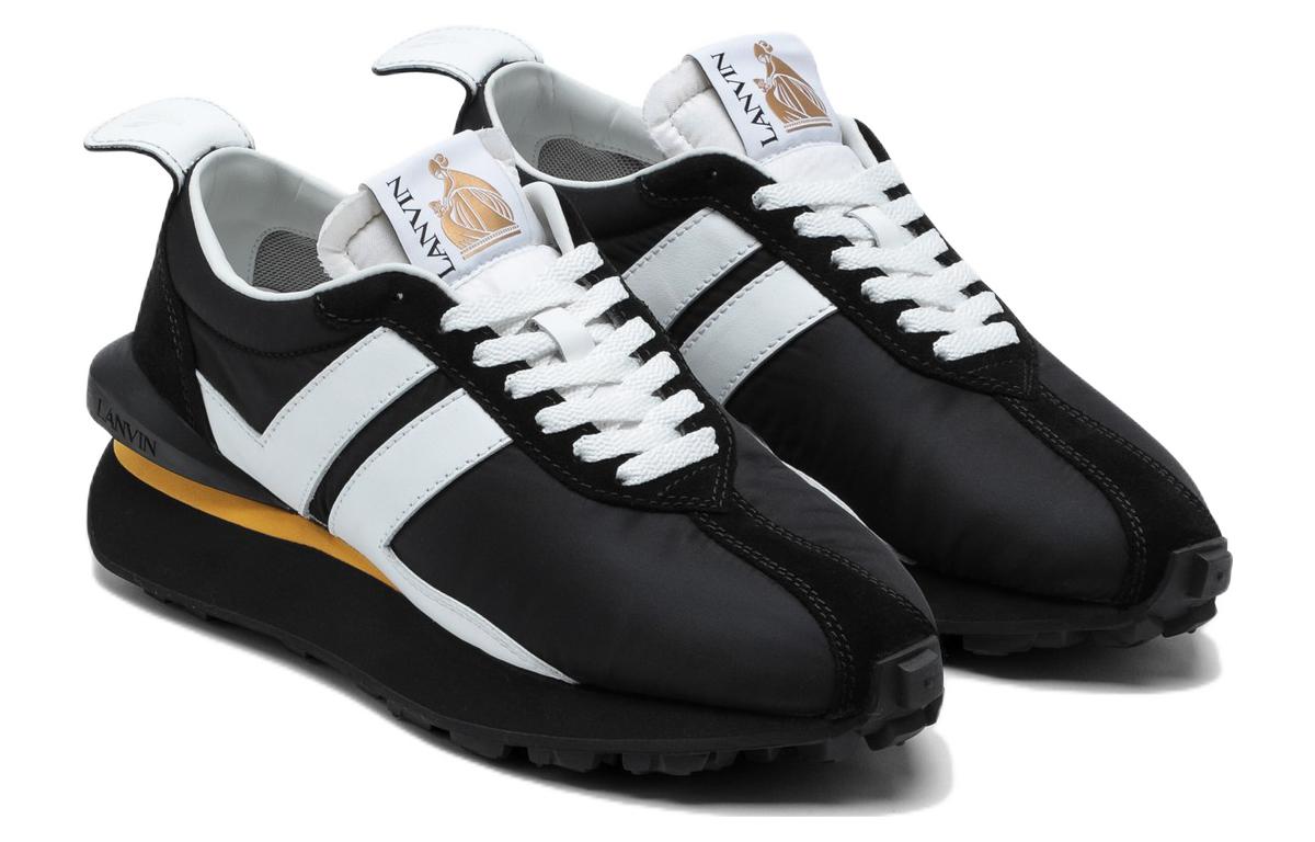 (W) Lanvin Leather Low-Top Sneakers 'Embossed Logo Black' 圖 2