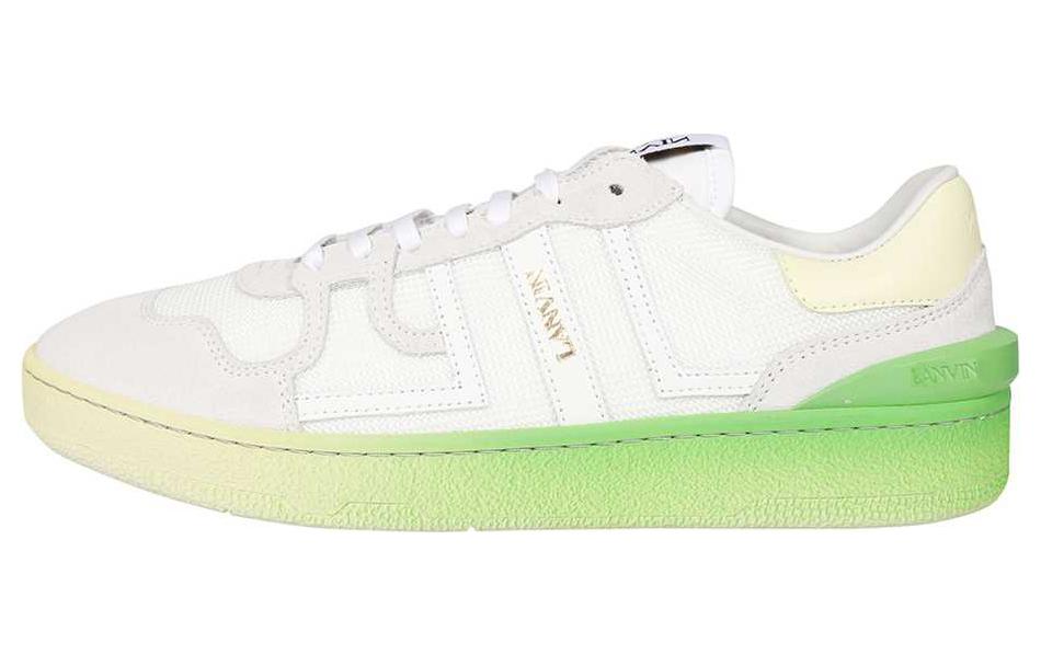 (W) Lanvin Leather Low Top Sneaker 'White Green'