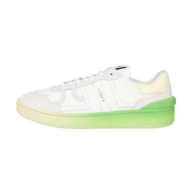 (W) Lanvin Leather Low Top Sneaker 'White Green'