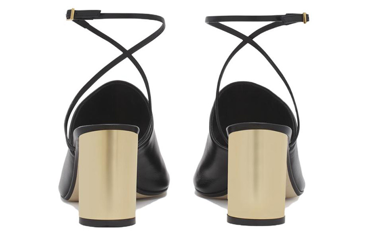 Lookbook (W) Lanvin 黑色真皮露趾粗跟凉鞋 FW-SASM02-NAPA-A2310M1