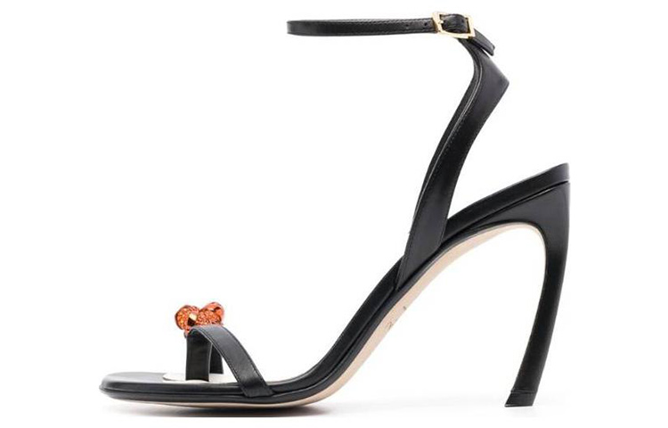 (Women) Lanvin Leather Open-Toe Buckle High-Heels 'Black' FW-SASS0I-RIVE-E2310