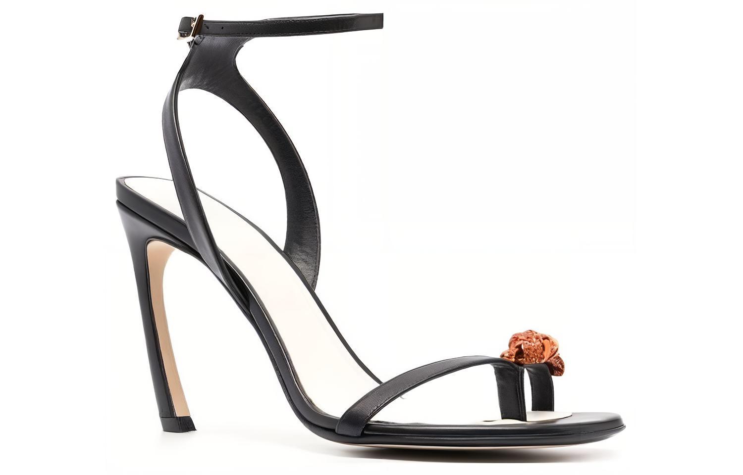 Order (W) Lanvin Leder Open-Toe Schnallen High-Heels ''Schwarz'' FW-SASS0I-RIVE-E2310