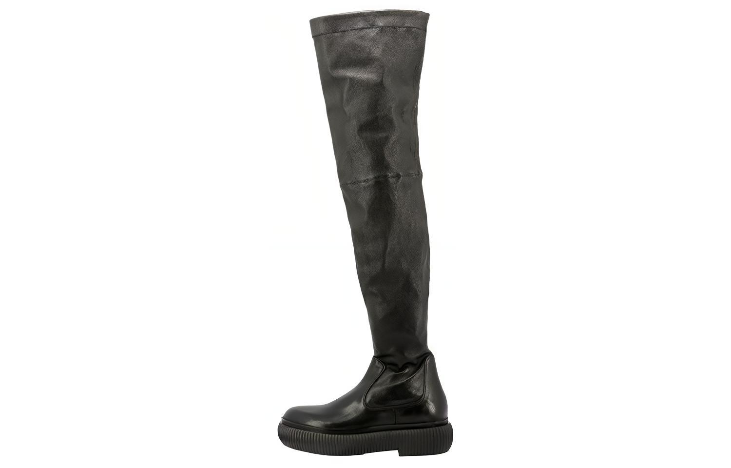 (W) Lanvin Leather Over-the-Knee Boots 'Black'