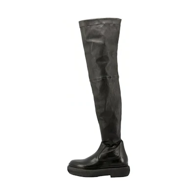 (W) Lanvin Leather Over-the-Knee Boots 'Black'