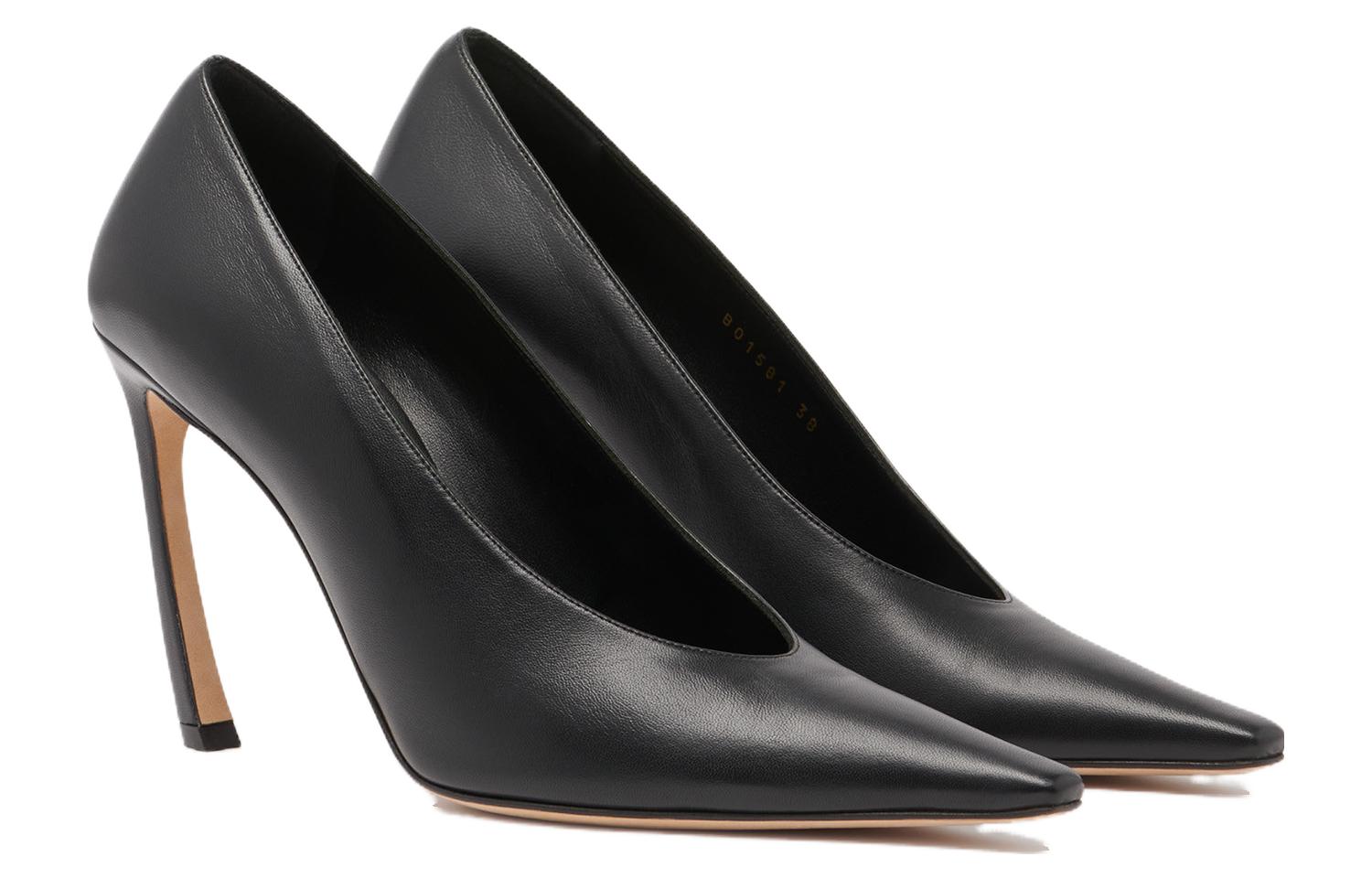 Order (W) Lanvin Slip-On Kulit 'Stiletto Hitam Nyaman & Modis' FW-PUSP00-NAPA-P2310