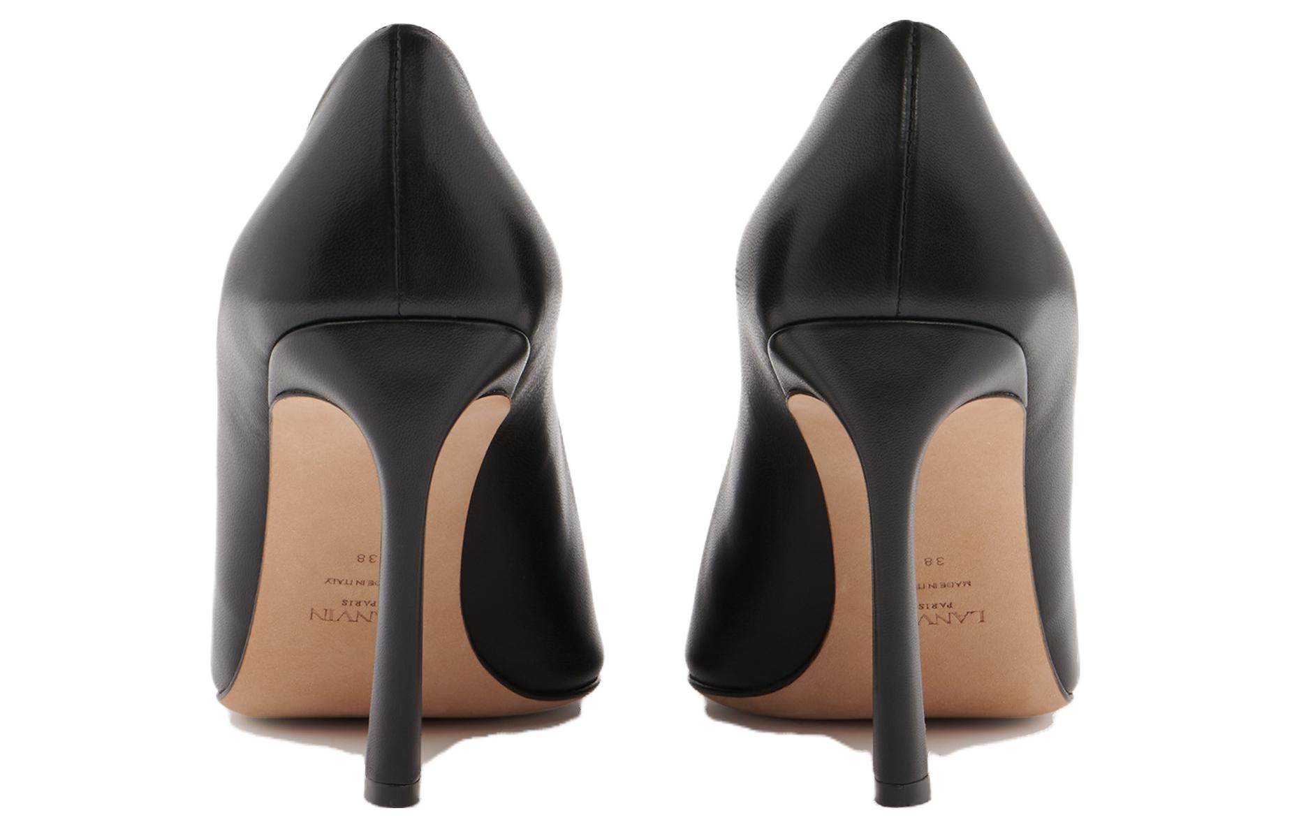 Shop (W) Lanvin Slip-On Kulit 'Stiletto Hitam Nyaman & Modis' FW-PUSP00-NAPA-P2310